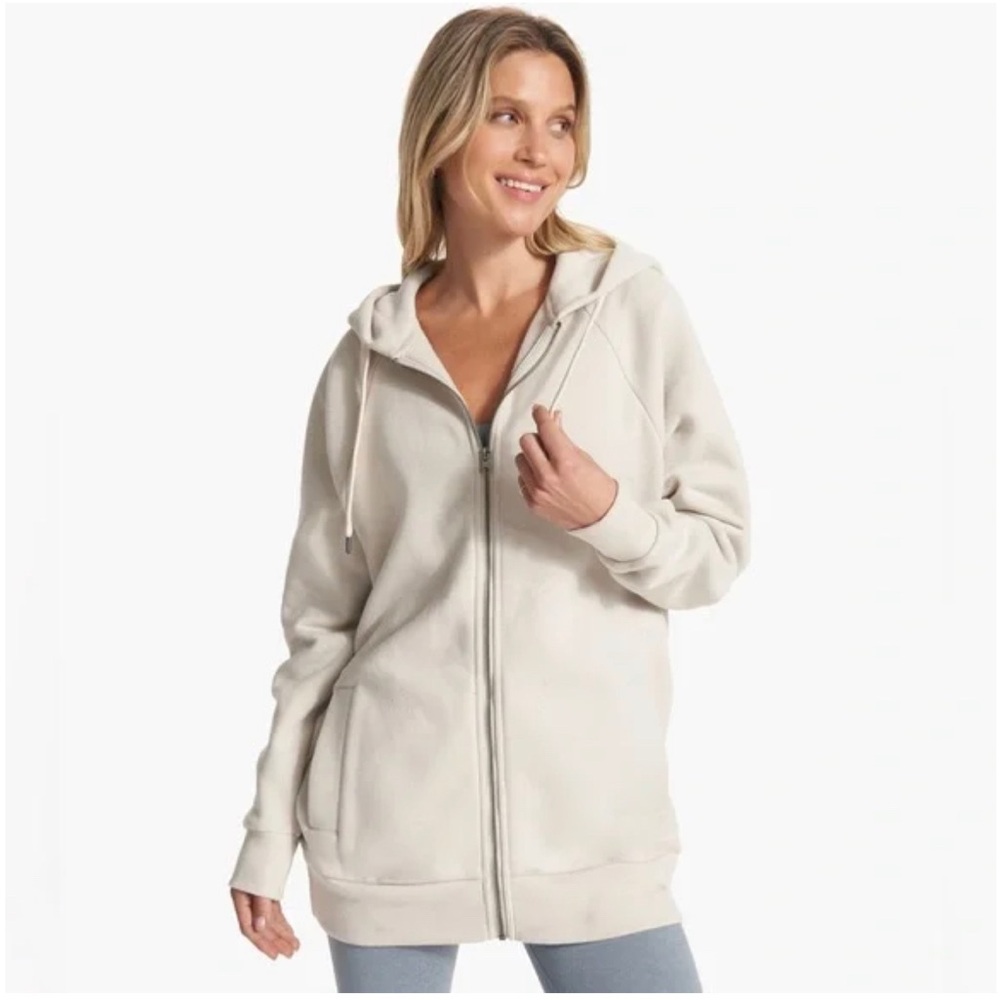 Vuori Restore Full Zip Hoodie, Size M, Washed Salt Color